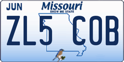 MO license plate ZL5C0B