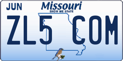 MO license plate ZL5C0M