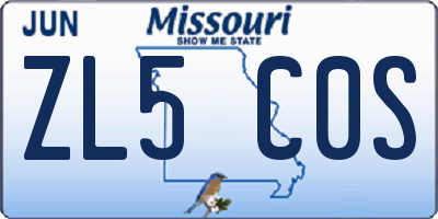 MO license plate ZL5C0S