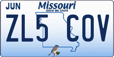 MO license plate ZL5C0V