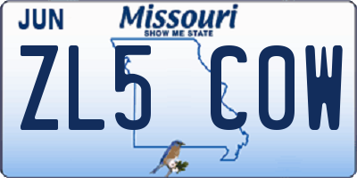 MO license plate ZL5C0W