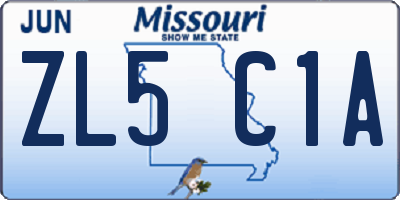 MO license plate ZL5C1A
