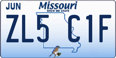 MO license plate ZL5C1F