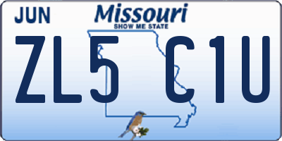 MO license plate ZL5C1U
