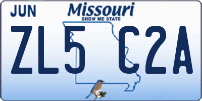 MO license plate ZL5C2A