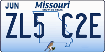 MO license plate ZL5C2E