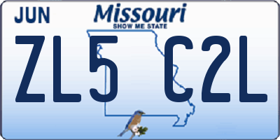 MO license plate ZL5C2L