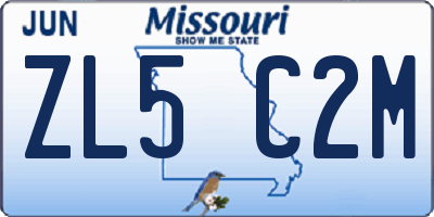 MO license plate ZL5C2M