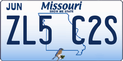 MO license plate ZL5C2S
