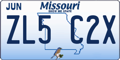 MO license plate ZL5C2X