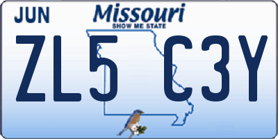 MO license plate ZL5C3Y