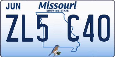 MO license plate ZL5C4O