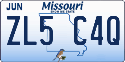 MO license plate ZL5C4Q
