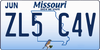 MO license plate ZL5C4V