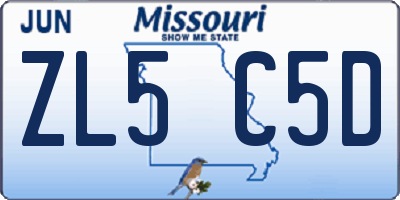 MO license plate ZL5C5D