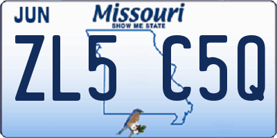 MO license plate ZL5C5Q