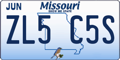 MO license plate ZL5C5S