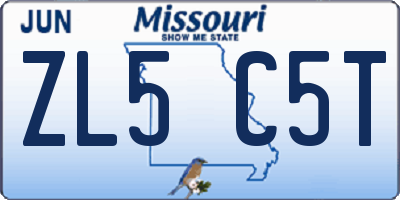 MO license plate ZL5C5T