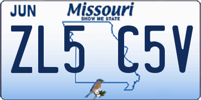 MO license plate ZL5C5V