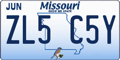 MO license plate ZL5C5Y