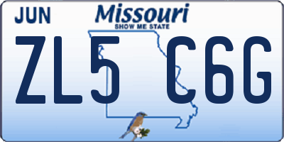 MO license plate ZL5C6G