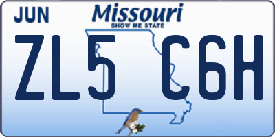 MO license plate ZL5C6H