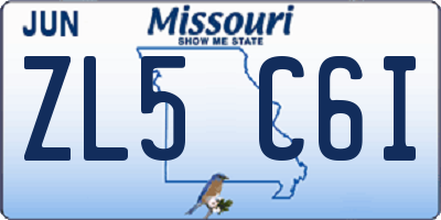 MO license plate ZL5C6I