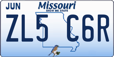 MO license plate ZL5C6R