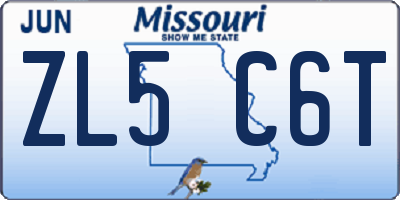 MO license plate ZL5C6T