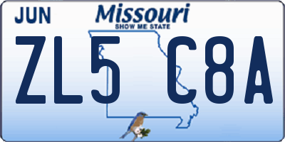 MO license plate ZL5C8A