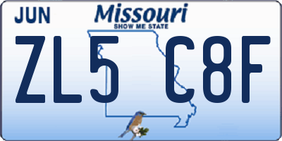 MO license plate ZL5C8F