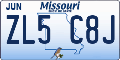 MO license plate ZL5C8J