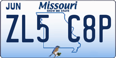 MO license plate ZL5C8P