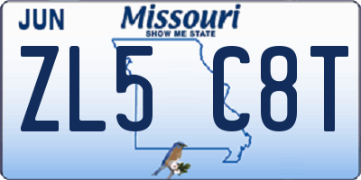 MO license plate ZL5C8T