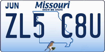 MO license plate ZL5C8U