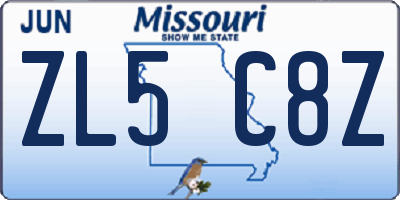 MO license plate ZL5C8Z