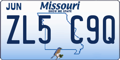 MO license plate ZL5C9Q