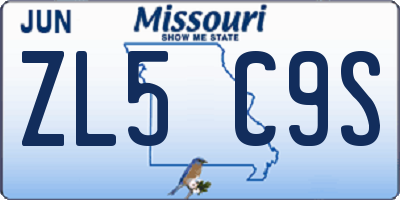 MO license plate ZL5C9S