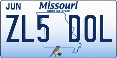 MO license plate ZL5D0L