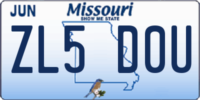 MO license plate ZL5D0U