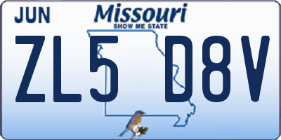 MO license plate ZL5D8V