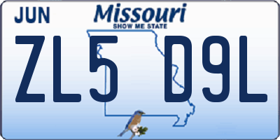 MO license plate ZL5D9L
