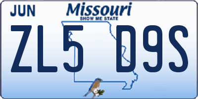 MO license plate ZL5D9S