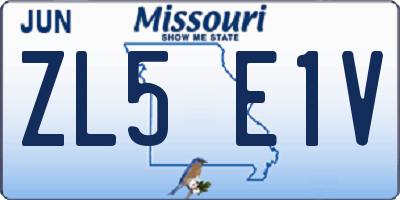 MO license plate ZL5E1V