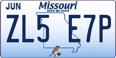 MO license plate ZL5E7P