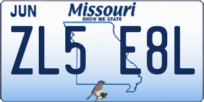 MO license plate ZL5E8L