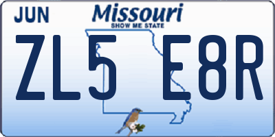 MO license plate ZL5E8R