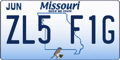 MO license plate ZL5F1G