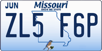 MO license plate ZL5F6P