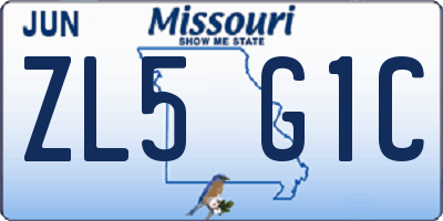 MO license plate ZL5G1C